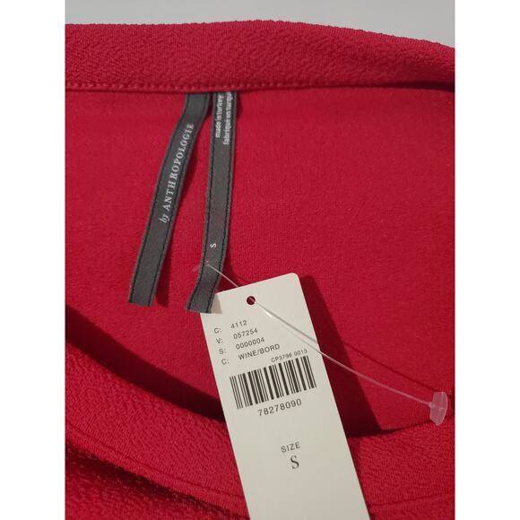 Anthropologie NWT Crepe Smocked Structured Blouse Womens Size S Barbie Pink Top - Picture 5 of 8